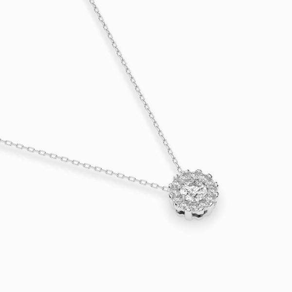 Diamantanhänger in 0,1 Karat, Weißgold 585 / 14 Karat, mit einer 585ger Goldkette in 42 cm lang, Gewicht ca. 1,7 g.