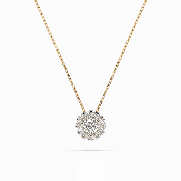 Diamantanhänger in 0,1 Karat, Gelbgold 585 / 14 Karat, mit einer 585ger Goldkette in 40 cm lang, Gewicht ca. 1,7 g.