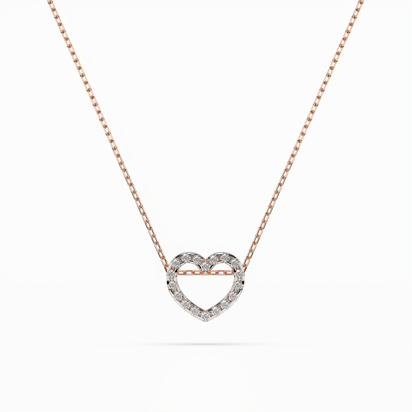 Diamantanhänger in 0,09 Karat, Rotgold 585 / 14 Karat, mit einer 585ger Goldkette in 40 cm lang, Gewicht ca. 1,7 g.