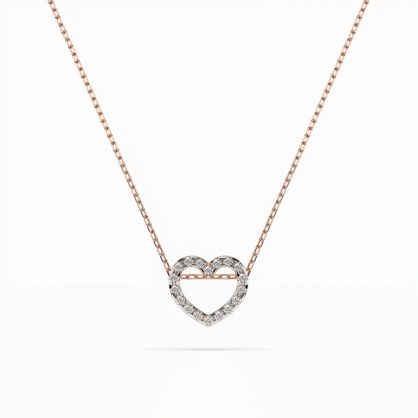 Diamantanhänger in 0,09 Karat, Rotgold 585 / 14 Karat, mit einer 585ger Goldkette, Gewicht ca. 1,7 g.