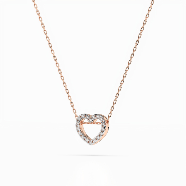 Diamantanhänger in 0,09 Karat, Rotgold 585 / 14 Karat, mit einer 585ger Goldkette in 40 cm lang, Gewicht ca. 1,7 g.