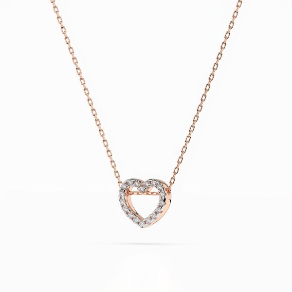 Diamantanhänger in 0,09 Karat, Rotgold 585 / 14 Karat, mit einer 585ger Goldkette, Gewicht ca. 1,7 g.