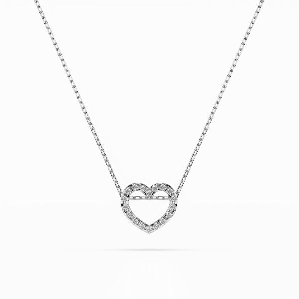 Diamantanhänger in 0,09 Karat, Weißgold 585 / 14 Karat, mit einer 585ger Goldkette, Gewicht ca. 1,7 g.