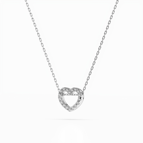 Diamantanhänger in 0,09 Karat, Weißgold 585 / 14 Karat, mit einer 585ger Goldkette in 42 cm lang, Gewicht ca. 1,7 g.
