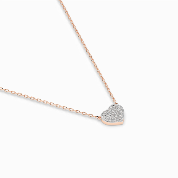 Diamantanhänger in 0,09 Karat, Rotgold 585 / 14 Karat, mit einer 585ger Goldkette, Gewicht ca. 1,2 g.