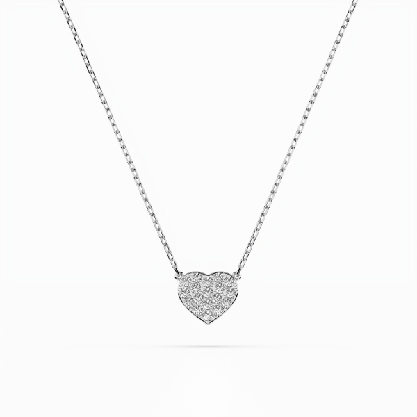 Diamantanhänger in 0,09 Karat, Weißgold 585 / 14 Karat, mit einer 585ger Goldkette in 45 cm lang, Gewicht ca. 1,2 g.