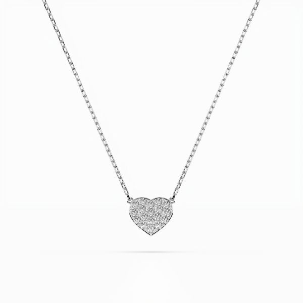 Diamantanhänger in 0,09 Karat, Weißgold 585 / 14 Karat, mit einer 585ger Goldkette, Gewicht ca. 1,2 g.