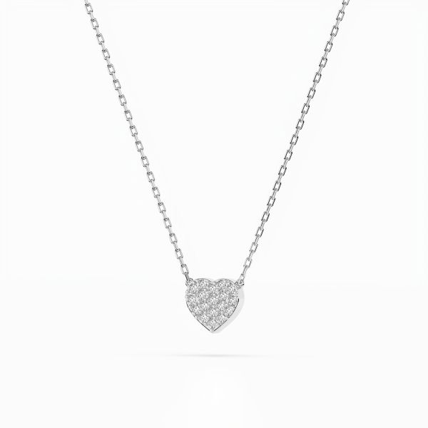Diamantanhänger in 0,09 Karat, Weißgold 585 / 14 Karat, mit einer 585ger Goldkette, Gewicht ca. 1,2 g.