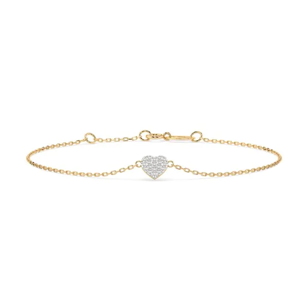 Goldarmband als Ankerkette mit 0,09 Karat Diamanten, Gelbgold 585 / 14 Karat, 19,5 cm lang, Gewicht ca. 0,9 g.