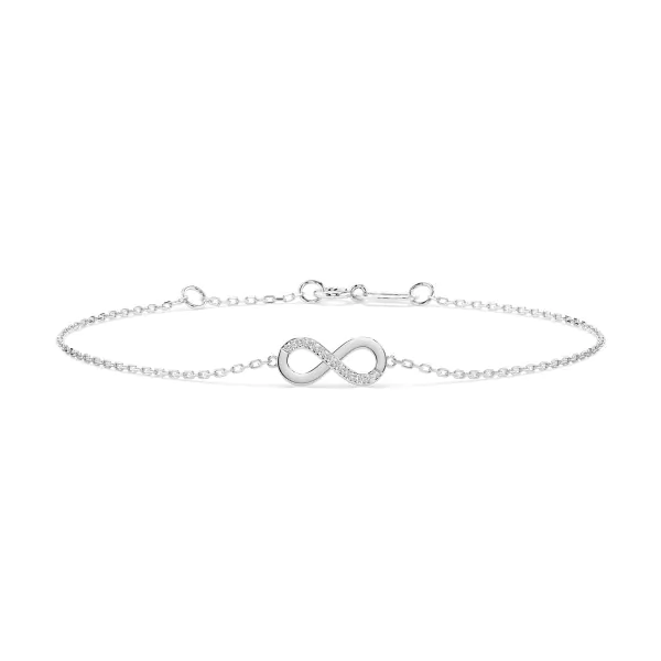 Goldarmband als Ankerkette mit 0,05 Karat Diamanten, Weißgold 585 / 14 Karat, 17 cm lang, Gewicht ca. 1,0 g.