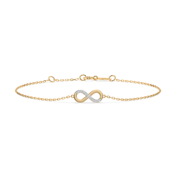 Goldarmband als Ankerkette mit 0,05 Karat Diamanten, Gelbgold 585 / 14 Karat, 20 cm lang, Gewicht ca. 1,0 g.