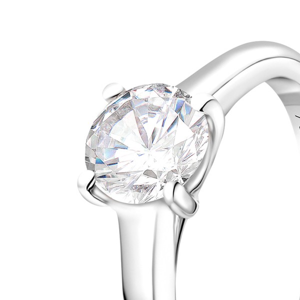 0,70 Karat Diamant Ring mit GIA Zertifikat, Weißgold 750 / 18K, Breite 1,7 mm,Weite 50 mm, Gewicht ca. 3.41 g.