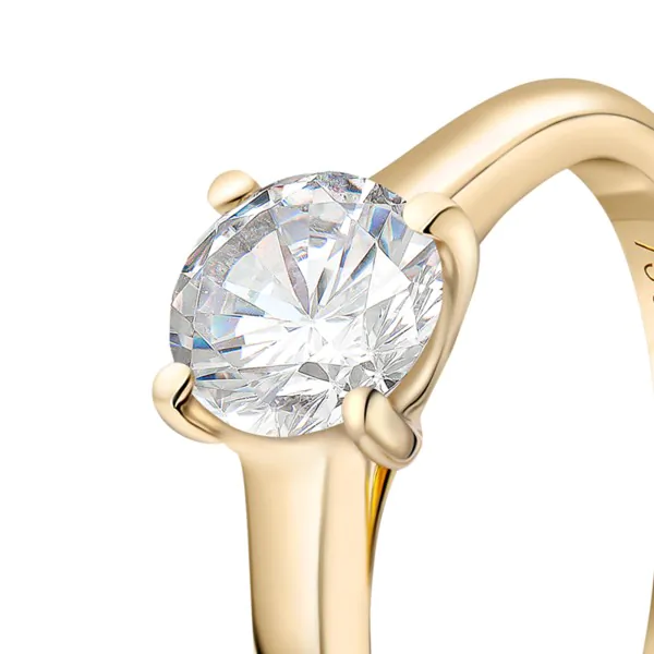 0,70 Karat Diamant Ring mit GIA Zertifikat, Gelbgold 750 / 18K, Breite 1,7 mm,Weite 50 mm, Gewicht ca. 3.41 g.