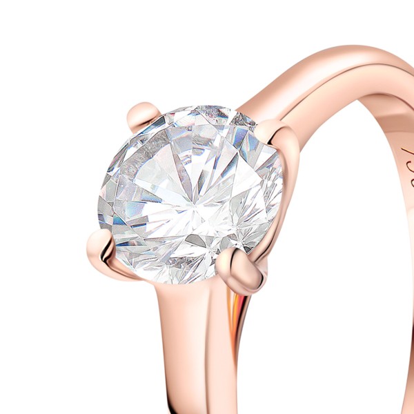 0,90 Karat Diamant Ring mit GIA Zertifikat, Rotgold 750 / 18K, Breite 1,7 mm,Weite 49 mm, Gewicht ca. 3.41 g.