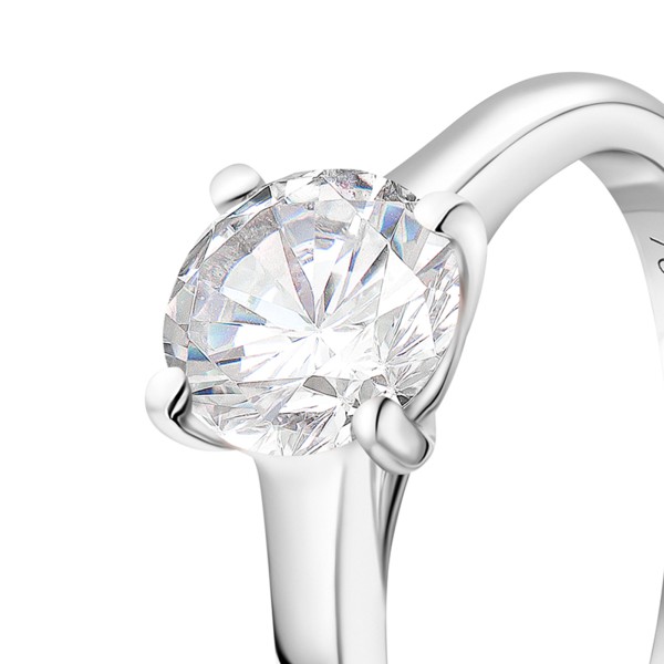 0,90 Karat Diamant Ring mit GIA Zertifikat, Weißgold 750 / 18K, Breite 1,7 mm,Weite 51 mm, Gewicht ca. 3.41 g.