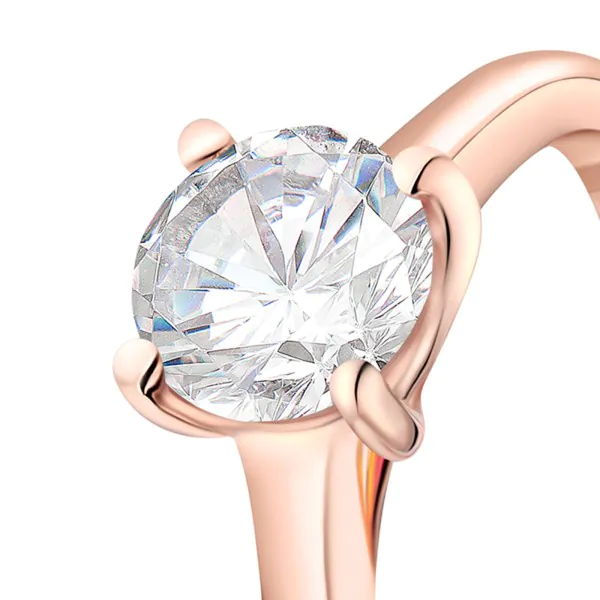 1 Karat Diamant Ring mit GIA Zertifikat, Rotgold 750 / 18K, Breite 1,7 mm,Weite 55 mm, Gewicht ca. 3.41 g.