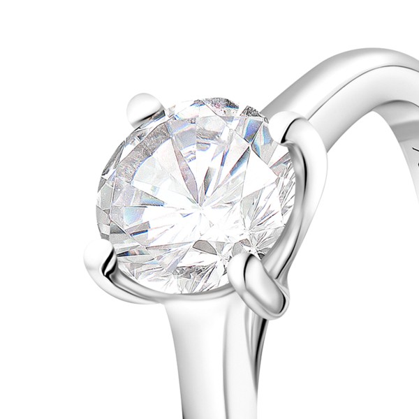 1 Karat Diamant Ring mit GIA Zertifikat, Weißgold 750 / 18K, Breite 1,7 mm,Weite 50 mm, Gewicht ca. 3.41 g.