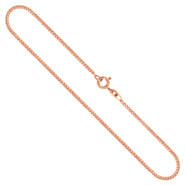 Goldkette als Panzerkette flach in Rotgold 585 / 14K, 50 cm lang, 1,7 mm breit, Gewicht ca. 5.2 g.