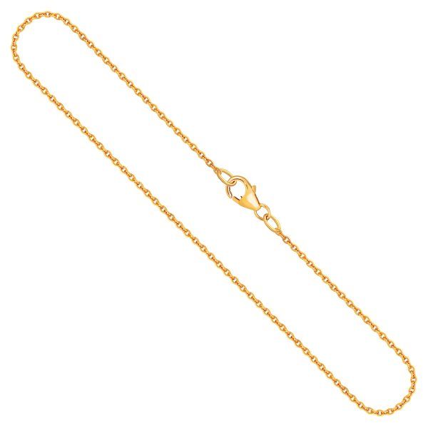Goldkette als Ankerkette rund in Gelbgold 750 / 18K, 42 cm lang, 1,5 mm breit, Gewicht ca. 3.3 g.