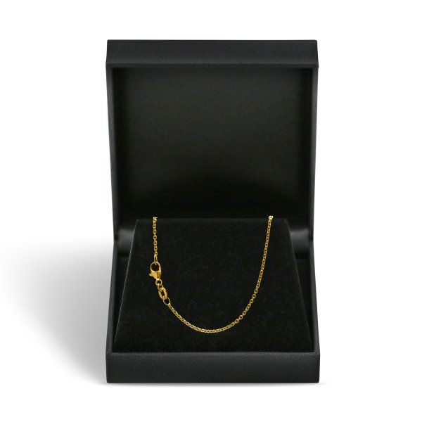 Goldkette als Ankerkette rund in Gelbgold 750 / 18K, 42 cm lang, 1,5 mm breit, Gewicht ca. 3.3 g.