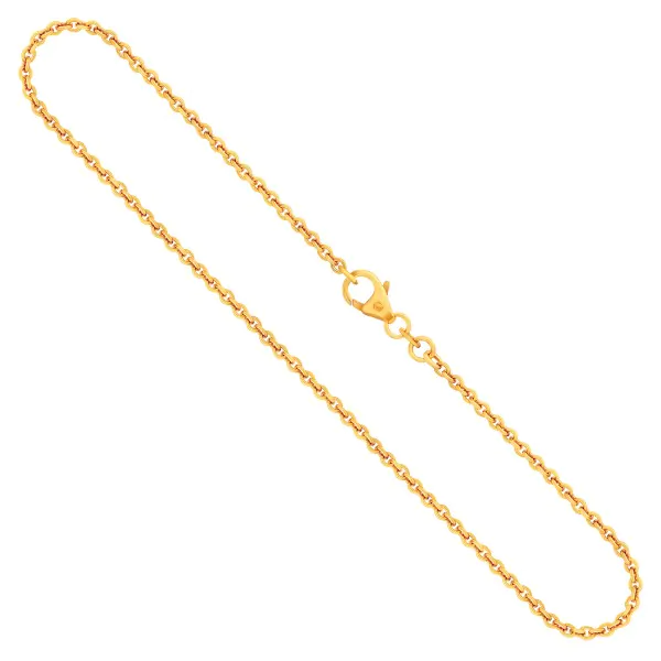 Goldkette als Ankerkette rund in Gelbgold 333 / 8K, 38 cm lang, 2 mm breit, Gewicht ca. 3.7 g.