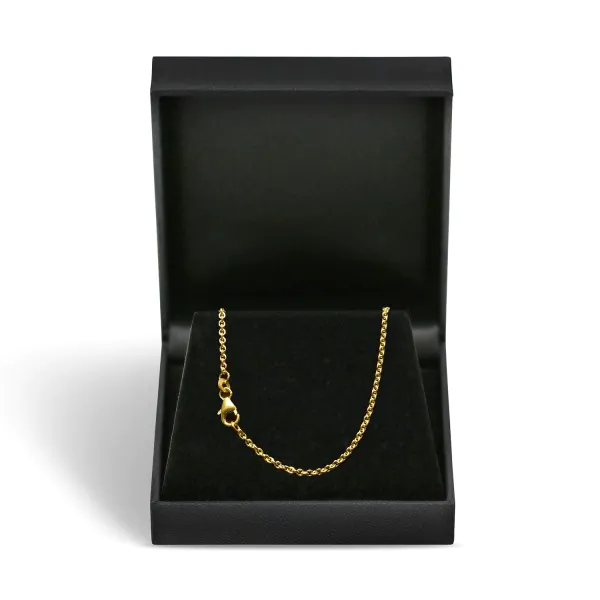 Goldkette als Ankerkette rund in Gelbgold 333 / 8K, 38 cm lang, 2 mm breit, Gewicht ca. 3.7 g.