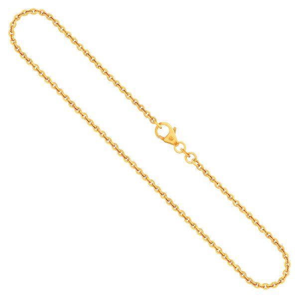 Goldkette als Ankerkette rund in Gelbgold 333 / 8K, 55 cm lang, 2 mm breit, Gewicht ca. 5.4 g.