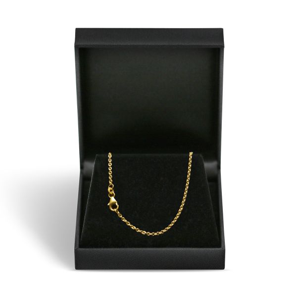 Goldkette als Ankerkette rund in Gelbgold 585 / 14K, 40 cm lang, 2 mm breit, Gewicht ca. 4.6 g.