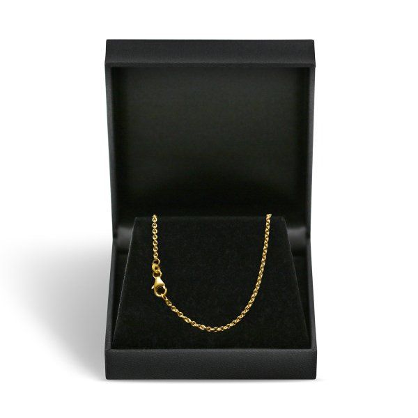 Goldkette als Ankerkette rund in Gelbgold 585 / 14K, 70 cm lang, 2 mm breit, Gewicht ca. 7.8 g.