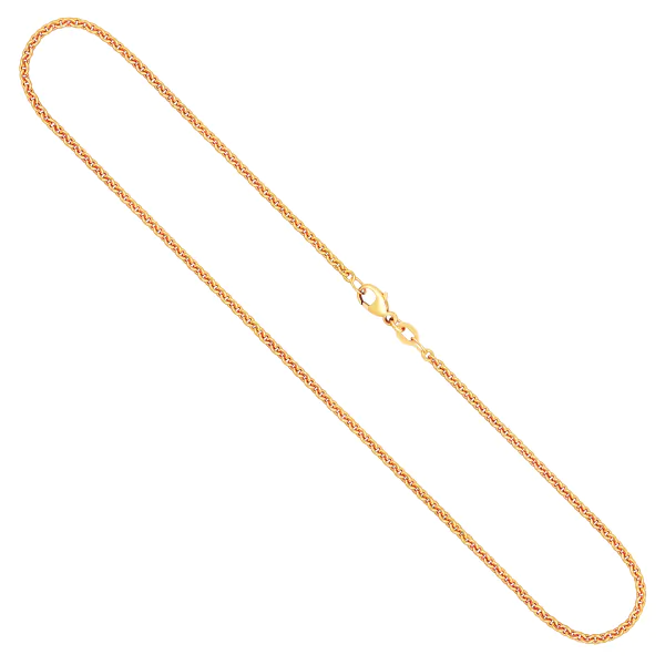Goldkette als Ankerkette rund in Gelbgold 333 / 8 Karat, 55 cm lang, 2.4 mm breit, Gewicht ca. 7.6