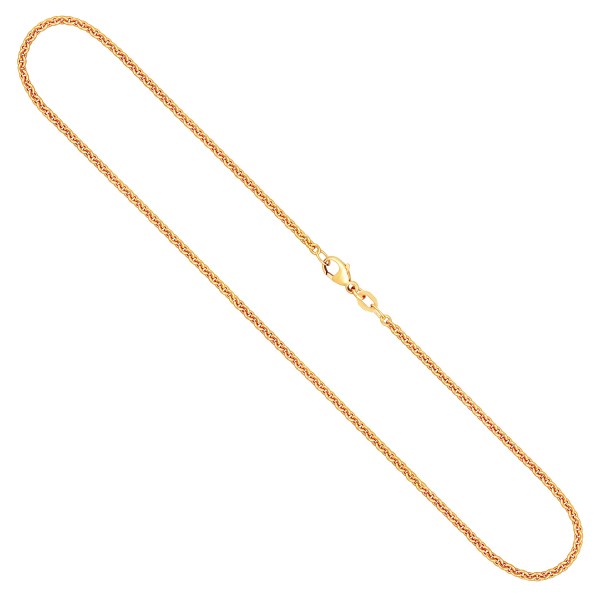 Goldkette als Ankerkette rund in Gelbgold 585 / 14K, 95 cm lang, 2,4 mm breit, Gewicht ca. 15.8 g.