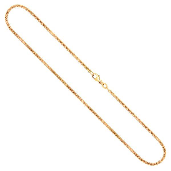 Goldkette als Ankerkette rund in Gelbgold 750 / 18K, 42 cm lang, 2,4 mm breit, Gewicht ca. 8.4 g.