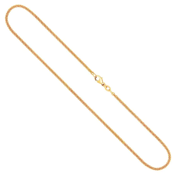 Goldkette als Ankerkette rund in Gelbgold 333 / 8K, 60 cm lang, 2,4 mm breit, Gewicht ca. 8.3 g.