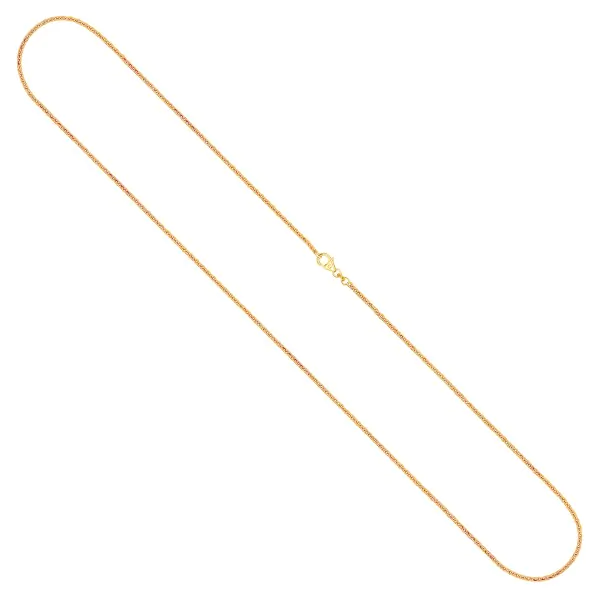 Goldkette als Ankerkette flach in Gelbgold 375 / 9K, 45 cm lang, 1.2 mm breit, Gewicht ca. 1.8 g.