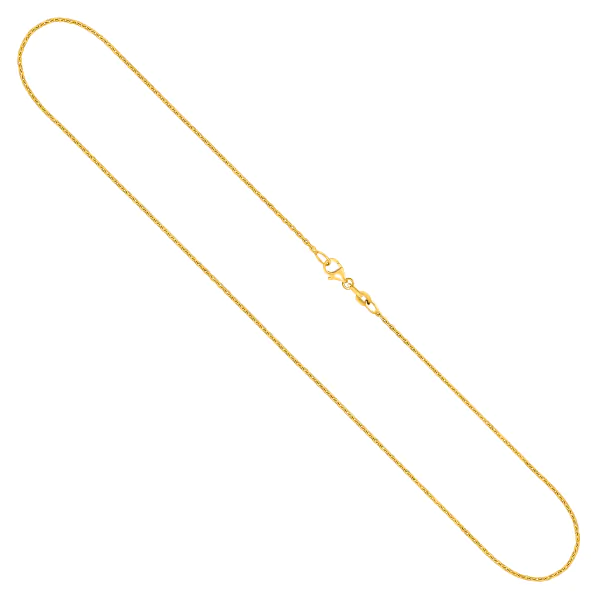 Goldkette als Ankerkette diamantiert in Gelbgold 750 / 18 Karat, 38 cm lang, 1.2 mm breit, Gewicht ca. 2,3 g.