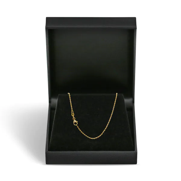 Goldkette als Ankerkette diamantiert in Gelbgold 750 / 18 Karat, 38 cm lang, 1.2 mm breit, Gewicht ca. 2,3 g.