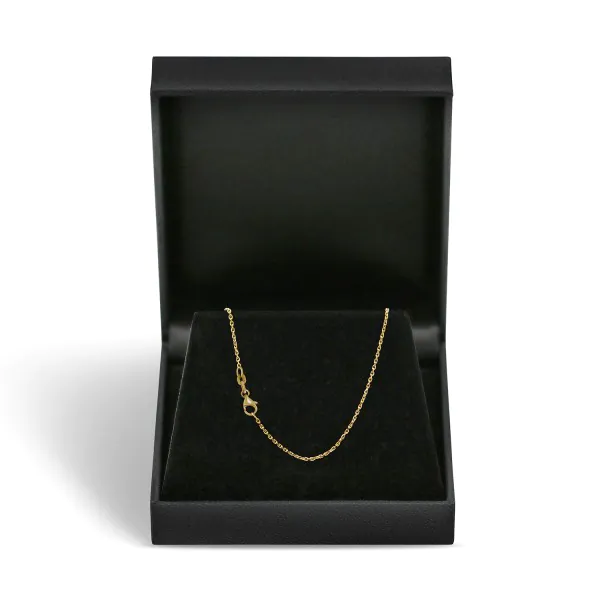 Goldkette als Ankerkette diamantiert in Gelbgold 750 / 18K, 42 cm lang, 1.2 mm breit, Gewicht ca. 2.7 g.