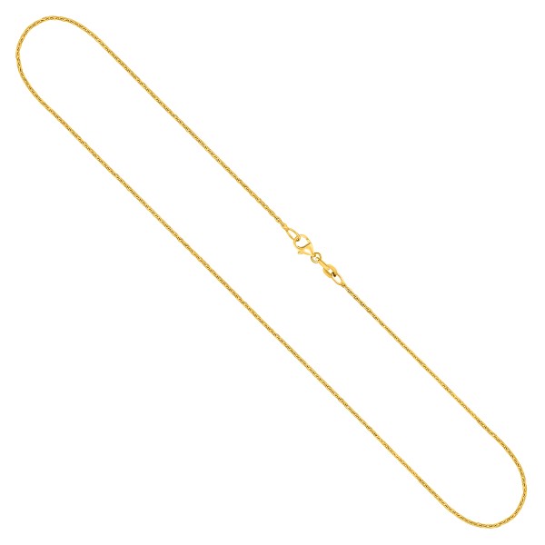 Goldkette als Ankerkette diamantiert in Gelbgold 750 / 18K, 50 cm lang, 1.2 mm breit, Gewicht ca. 3 g.