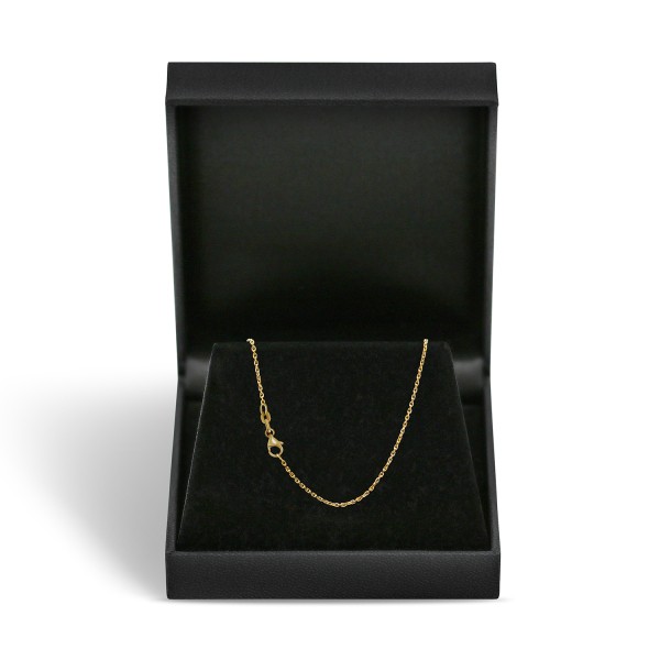 Goldkette als Ankerkette diamantiert in Gelbgold 750 / 18K, 55 cm lang, 1.2 mm breit, Gewicht ca. 3.3 g.