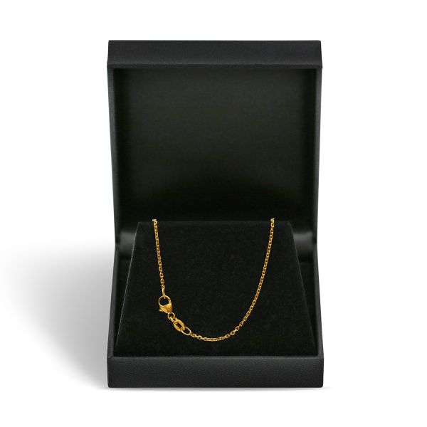 Goldkette als Ankerkette diamantiert in Gelbgold 750 / 18K, 40 cm lang, 1,3 mm breit, Gewicht ca. 3.1 g.