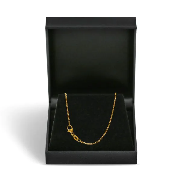 Goldkette als Ankerkette diamantiert in Gelbgold 585 / 14K, 38 cm lang, 1,3 mm breit, Gewicht ca. 2.3 g.