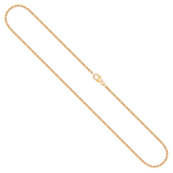 Goldkette als Ankerkette diamantiert in Gelbgold 375 / 9K, 80 cm lang, 1,7 mm breit, Gewicht ca. 6.9 g.