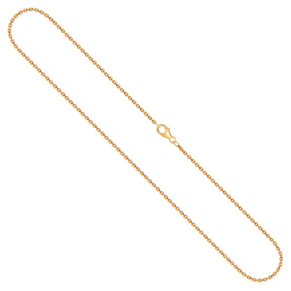 Goldkette als Ankerkette diamantiert in Gelbgold 750 / 18K, 40 cm lang, 1,7 mm breit, Gewicht ca. 4.7 g.