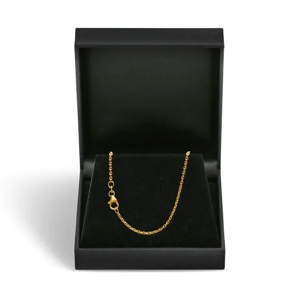 Goldkette als Ankerkette diamantiert in Gelbgold 585 / 14K, 80 cm lang, 1,7 mm breit, Gewicht ca. 8.2 g.