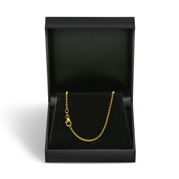 Goldkette als Ankerkette diamantiert in Gelbgold 375 / 9K, 50 cm lang, 1,7 mm breit, Gewicht ca. 4.3 g.