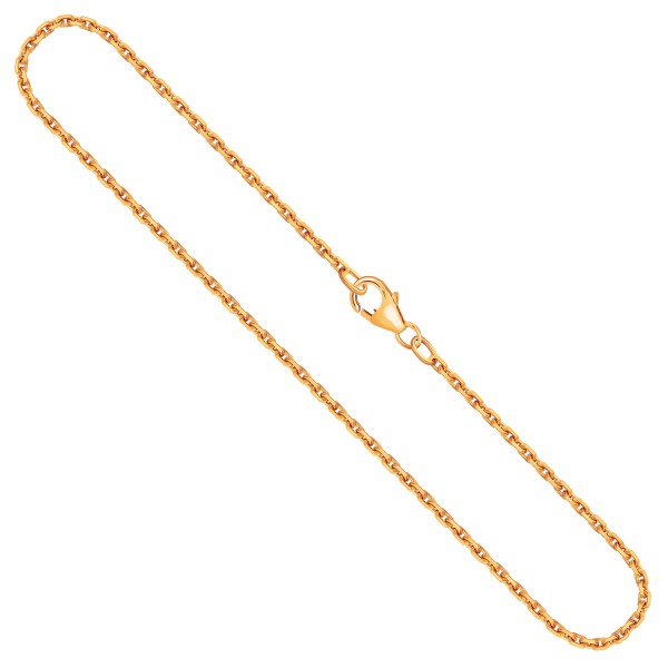 Goldkette als Ankerkette diamantiert in Gelbgold 585 / 14K, 70 cm lang, 1,9 mm breit, Gewicht ca. 9.2 g.