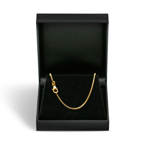 Goldkette als Venezianerkette rund geschlagen in Gelbgold 585 / 14K, 42 cm lang, 1,5 mm breit, Gewicht ca. 5.9 g.