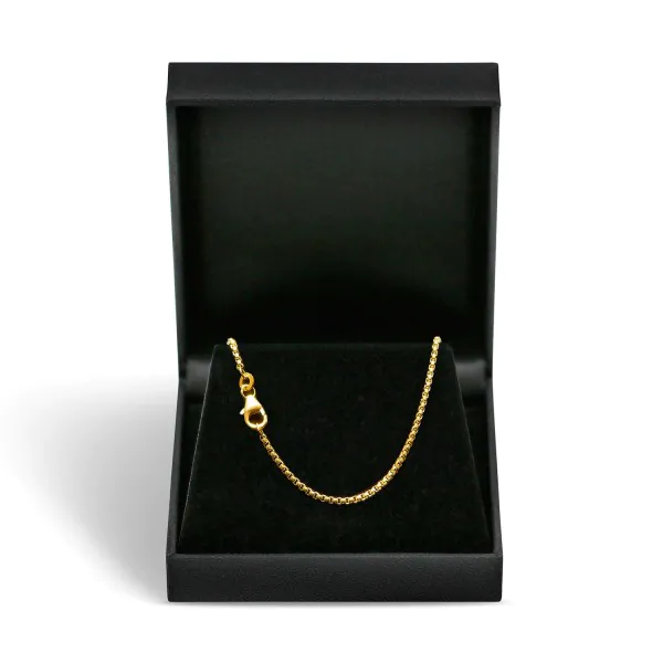 Goldkette als Venezianerkette rund geschlagen in Gelbgold 375 / 9K, 85 cm lang, 1,5 mm breit, Gewicht ca. 11.3 g.