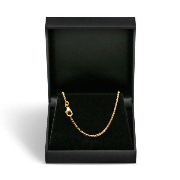 Goldkette als Venezianerkette rund geschlagen in Gelbgold 375 / 9K, 50 cm lang, 1,5 mm breit, Gewicht ca. 6.7 g.