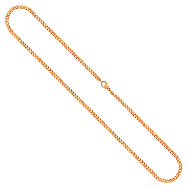 Goldkette als Panzerkette flach in Gelbgold 375 / 9K, 45 cm lang, 2,7 mm breit, Gewicht ca. 7.5 g.